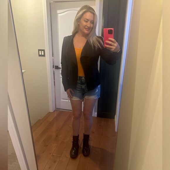 Vince Suede Leather fitted Jacket Coat in Black - Size M EXCELLENT CONDITION - Picture 5 of 16